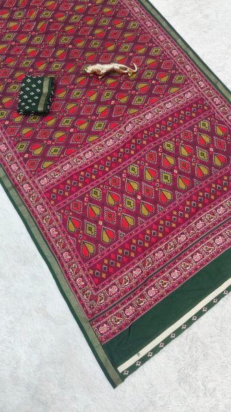 Flawless Wine Smart Casual Saree for Women with Soft Fabric Feel Printed Cotton Sarees Wholesale