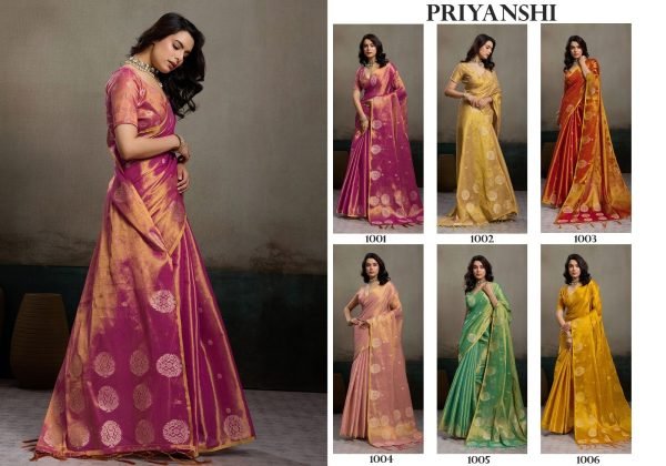 Flawless Yellow Zari Tissue Silk Traditional Saree with Unstitch Silk Blouse Silk Sarees Wholesale