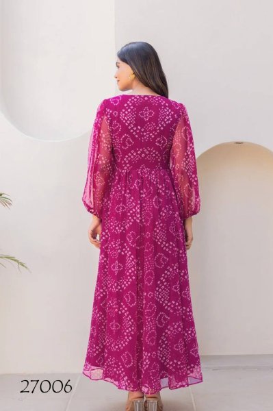 Flowy Georgette Tunic Gown with Digital Print Holiday Special Look Georgette Kurti 