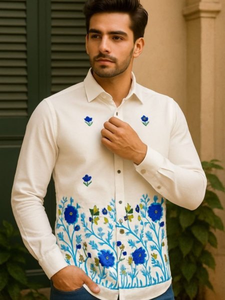 Quirky Traditional floral Print Cotton Shirt For Men at Low Price Mens Wear
