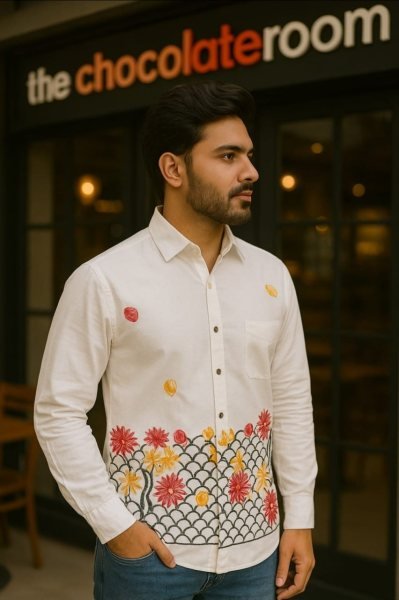 White Satin Cotton Designer Shirt for Men Smartwear for Resellers  Mens Shirt