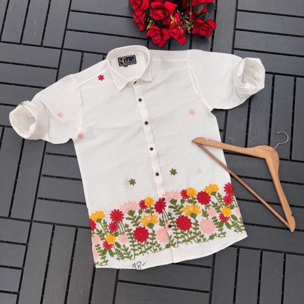 Premium White Cotton Satin Shirt for Men Full Sleeve Urban Look for Export Mens Shirt