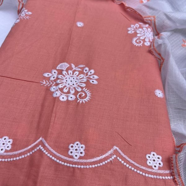 Fresh Bloom White PC Cotton Suit with Chikankari Palazzo Best for Traditional Occasions Color Set Matching Dress Material Wholesale
