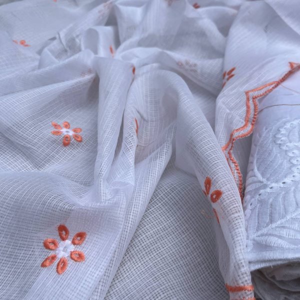 Fresh Bloom White PC Cotton Suit with Chikankari Palazzo Best for Traditional Occasions Color Set Matching Dress Material Wholesale