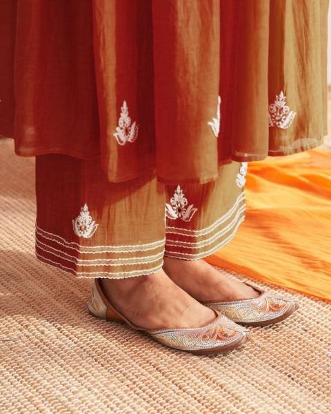 Fresh Orange Vichitra Silk Embroidered Salwar Suit with Matching Dupatta For Woman 3 Piece Kurti Set