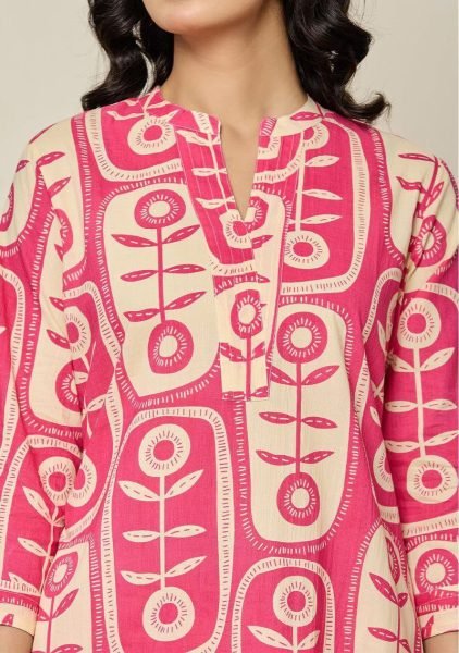Fresh Pink  long lasting digital print Poly Rayon Kurti Pant Set at Manufacturer Rate Kurti With Bottom Wholesale