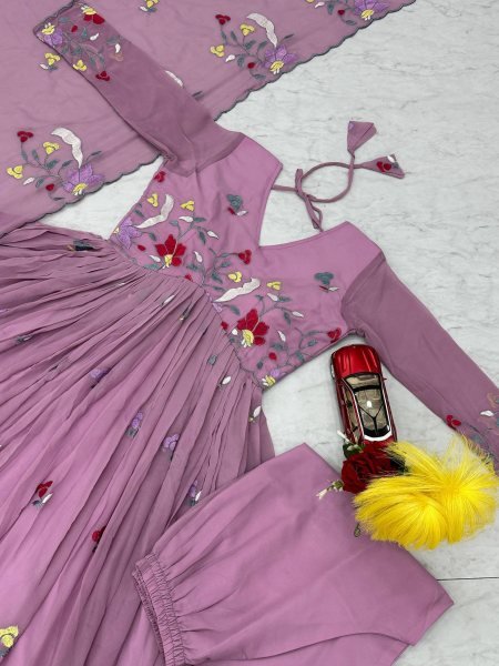 Fully Stitched Designer Gown Set Fox Georgette Festive and Wedding Edit Georgette Kurti 