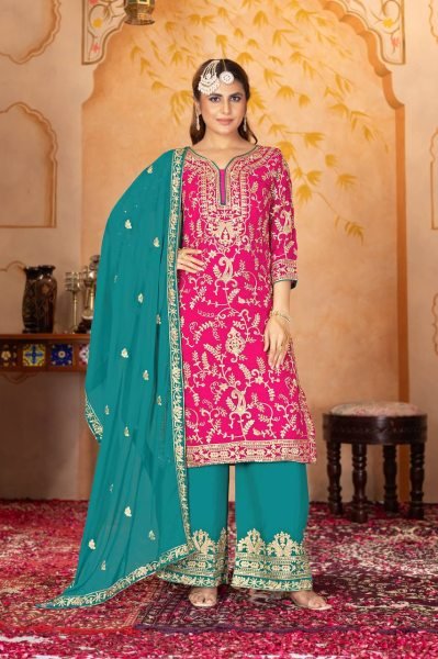 Fully Stitched Georgette Palazzo Suit with Sequins & Embroidery Perfect for Party Looks Ready To Wear Collection
