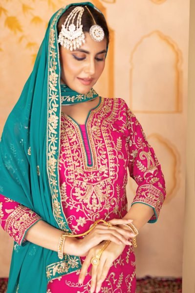 Fully Stitched Georgette Palazzo Suit with Sequins & Embroidery Perfect for Party Looks Ready To Wear Collection