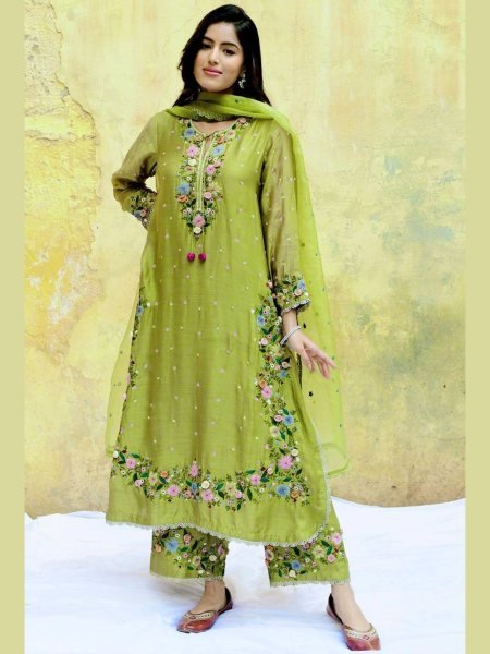 Fully Stitched Georgette Top &  Plazzo Set Sparkling Elegance with Designer Dupatta Kurtis