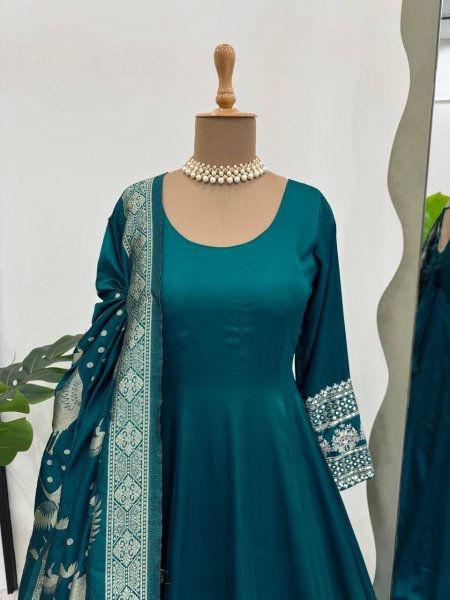 Fully Stitched Satin Silk Suit     Ready to Wear  for Special Occasions Ready To Wear Collection