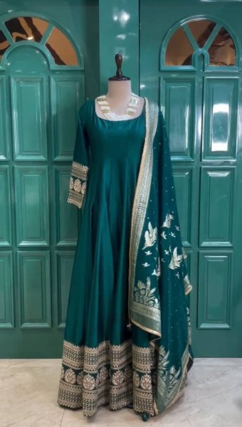 Fully Stitched Satin Silk Suit     Ready to Wear  for Special Occasions Ready To Wear Collection