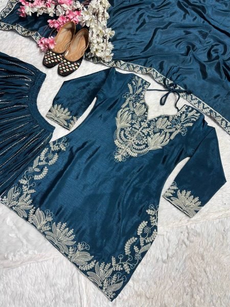 Function Wear Chinnon Silk Sharara Suit Embroidery, Sequins & Full-Flair Design in best price  Ready To Wear Collection