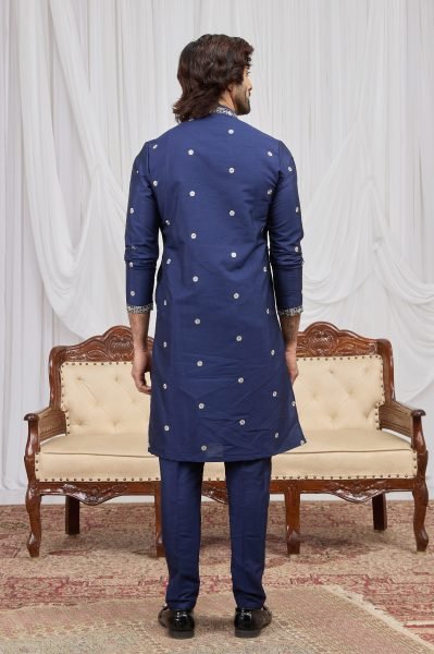 Functional Blue Elegant Straight Kurta with Aligadhi Pant for Women Kurta Pajama Wholesale