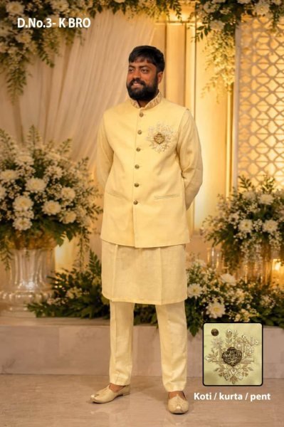 Functional Cream Ready to Wear Linen Traditional Indo Western Suit Set with Elegant Styling Kurta Pajama Wholesale