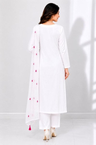 Functional Embroidered Vichitra Silk Kurti Set with Nazmin Dupatta for Resellers and Retailers Embroidery Kurtis 