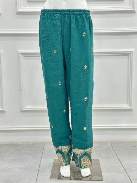 Functional Green Crunchy Silk Anarkali Gown Set With Heavy Sequence Work For Party Wear Ready To Wear Collection