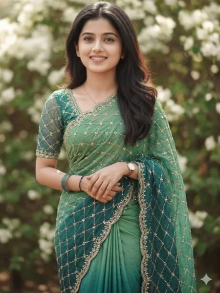 Functional Green Designer Saree with Elegant Embroidery for Evening Glam Look Sarees 
