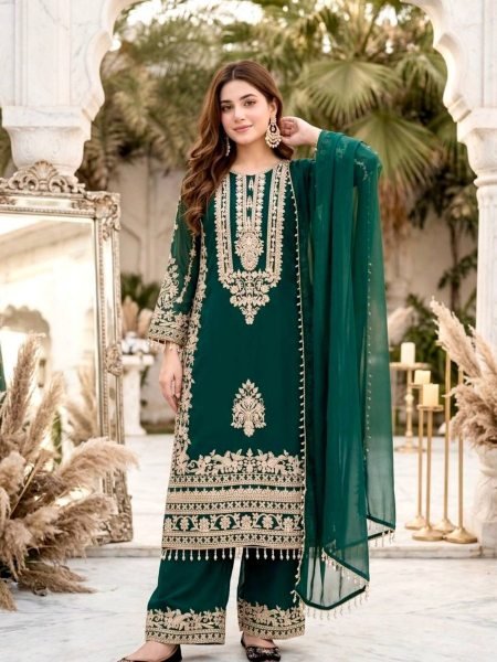 Functional Green Georgette With Palazzo Set For Wholesale Fashion Manufacturer 