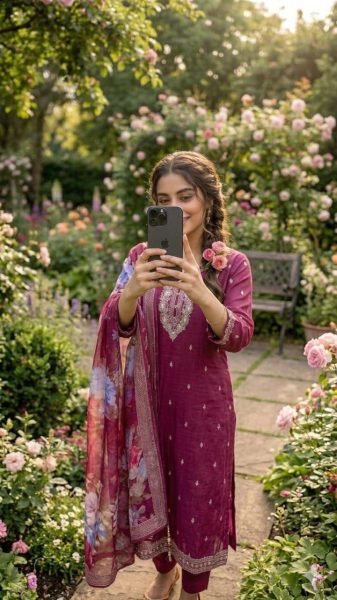 Functional Maroon Cotton Suit with Printed Dupatta for Festive and Casual Wear Embroidery Kurtis 