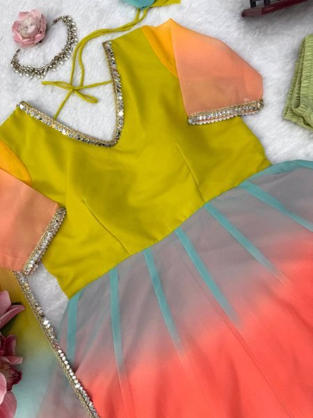 Functional Multi Color Faux Georgette Digital Print Anarkali Suit with Fancy Lace Dupatta For Festival Wear Ready To Wear Collection