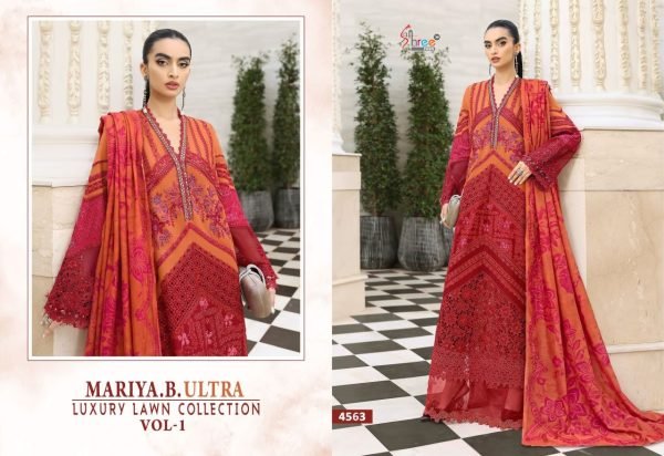 Functional Orange Cotton Pakistani Suit with Embroidered Dupatta Pakistani Suits Wholesale