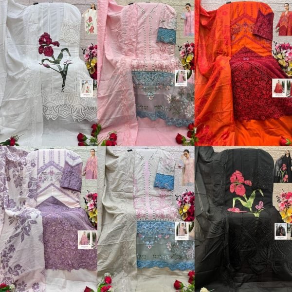 Functional Orange Cotton Pakistani Suit with Embroidered Dupatta Pakistani Suits Wholesale