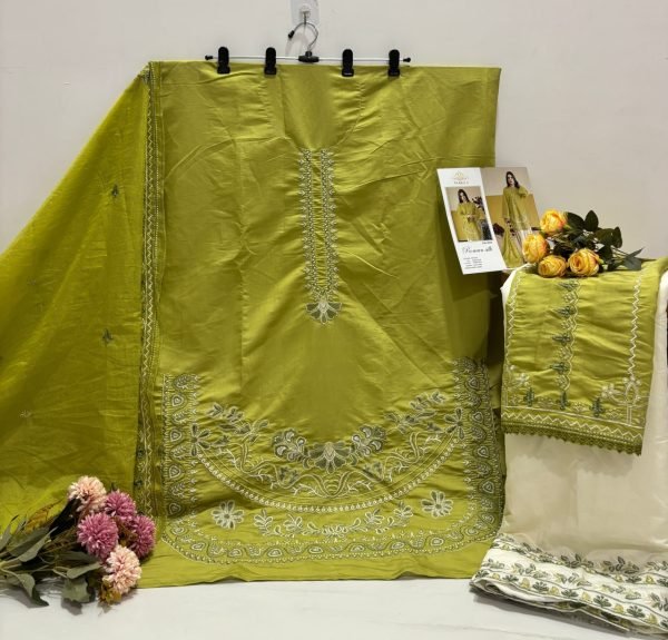 Functional Parrot Green Heavy Roman Silk Semi Stitched Suit with Kota Checks Dupatta Designer Plazzo Salwar Suits Wholesale