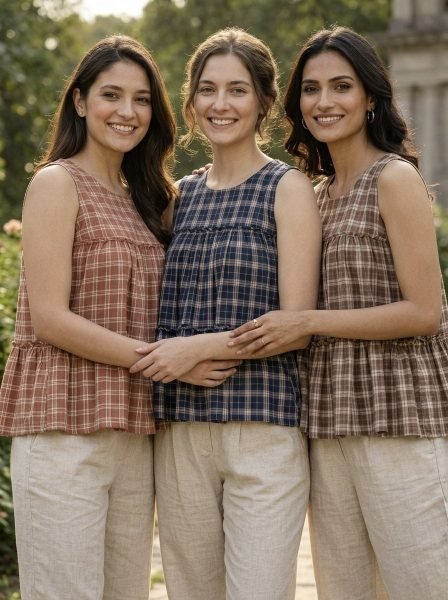 Functional Red Stylish Cotton Linen Outfit for Comfortable Summer Wear Tunics kurti