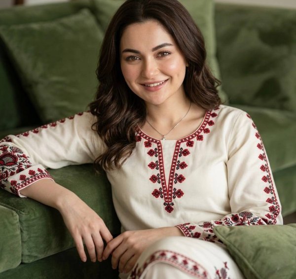 Functional White Satin Rayon Kurti Plazzo Set with Embroidery Work for Women Ready To Wear Collection