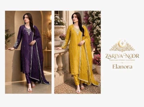 Functional Yellow Elegant Beads Embroidered Suit for Eid and Wedding Wear Pakistani Suits Wholesale