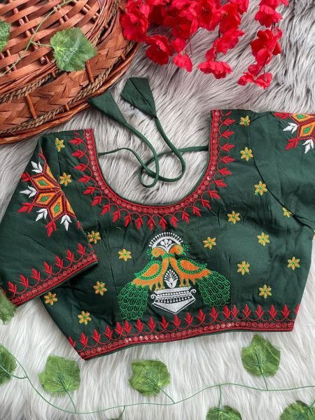 Fusion Fest Embroidered Back- Open Blouse with Real Mirror  & Shell Detailing Blouse Collection