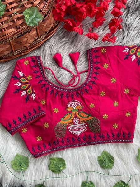 Fusion Fest Embroidered Back- Open Blouse with Real Mirror  & Shell Detailing Blouse Collection