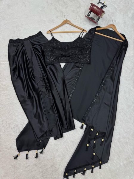 Indo-Western Look for Women  Elegant Black Dhoti Style Suit with Cape Shrug Ready To Wear Collection