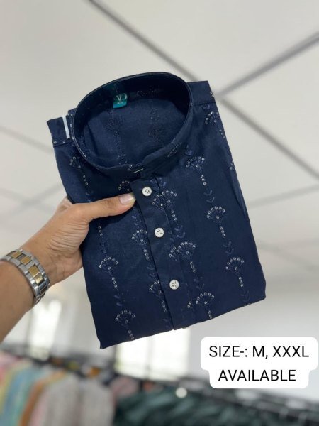 Futuristic Blue Stylish Embroidered Kurta with Churidar Pajama for Traditional Wear Kurta Pajama Wholesale