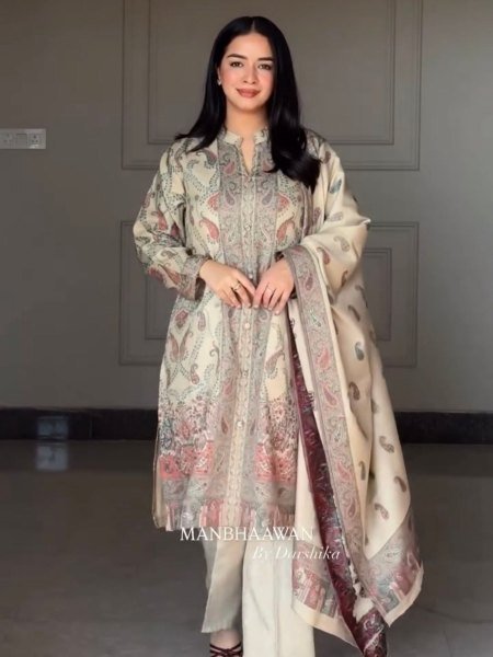 Futuristic Cream Pure Berry Silk Kurti Set with Maharaj Silk Bottom for Festive Wear Kurtis