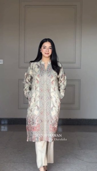 Futuristic Cream Pure Berry Silk Kurti Set with Maharaj Silk Bottom for Festive Wear  Straight Cut Long Kurtis