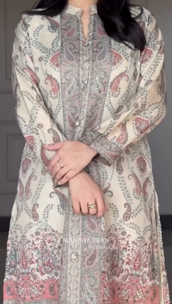 Futuristic Cream Pure Berry Silk Kurti Set with Maharaj Silk Bottom for Festive Wear  Straight Cut Long Kurtis