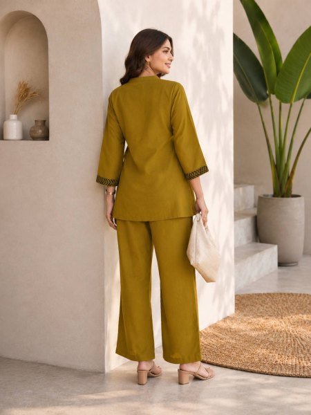 Futuristic Mustard Yellow Festival Special Co Ord Set for Modern Ethnic Fashion CO ORD Sets