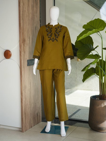 Futuristic Mustard Yellow Festival Special Co Ord Set for Modern Ethnic Fashion CO ORD Sets
