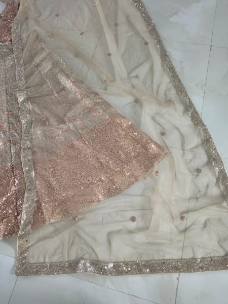 Futuristic Silver Butterfly Soft Net Wedding Lehenga Choli with Heavy Sequins Work Bollywood Lehenga Choli