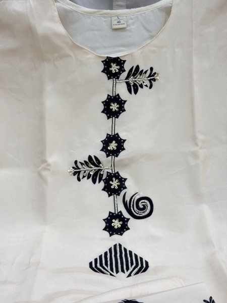 Futuristic White Casual Ethnic Wear Kurta Set with Mirror Work at Manufacturer Price Printed Kurtis