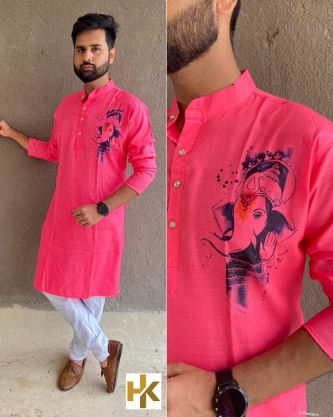 Ganpati festival Sepical Printed mens kurta Collection  Kurta Pajama Wholesale