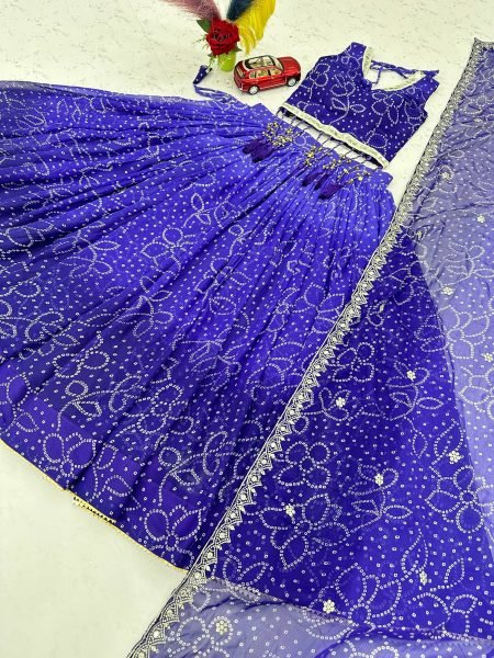 Garba Wear Purple Fox Georgette Lehenga Choli with Heavy Samosa Lace at Manufacturer  Navratri Lehnega Choli