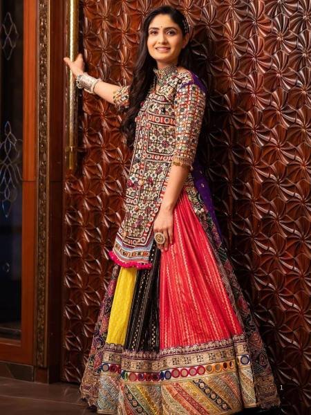 Geeta Rabari Navratri Muslin Cotton Chaniya Chol with Real Mirror Work at Wholesale Rate  Lehenga