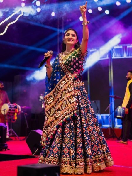 Geeta Rabari Style Muslin Cotton Lehenga Choli With Real Mirror Work For Dadiya Night  