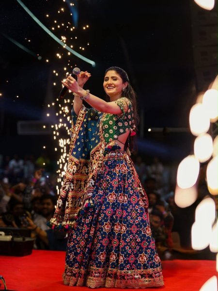 Geeta Rabari Style Muslin Cotton Lehenga Choli With Real Mirror Work For Dadiya Night  Navratri Lehnega Choli