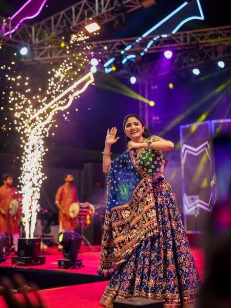 Geeta Rabari Style Muslin Cotton Lehenga Choli With Real Mirror Work For Dadiya Night  Navratri Lehnega Choli