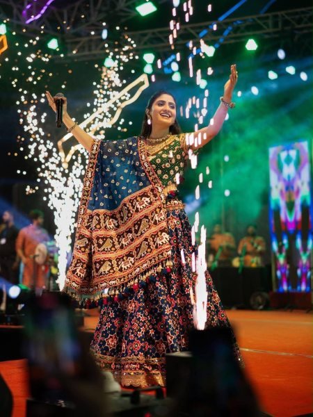 Geeta Rabari Style Muslin Cotton Lehenga Choli With Real Mirror Work For Dadiya Night  Navratri Lehnega Choli