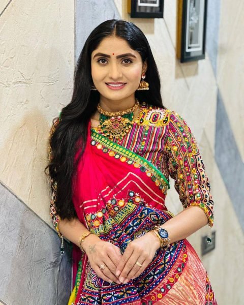 Geeta Rabari Wearing Multi Color Muslin Cotton Printed Navratri Lehenga Choli  Navratri Lehnega Choli